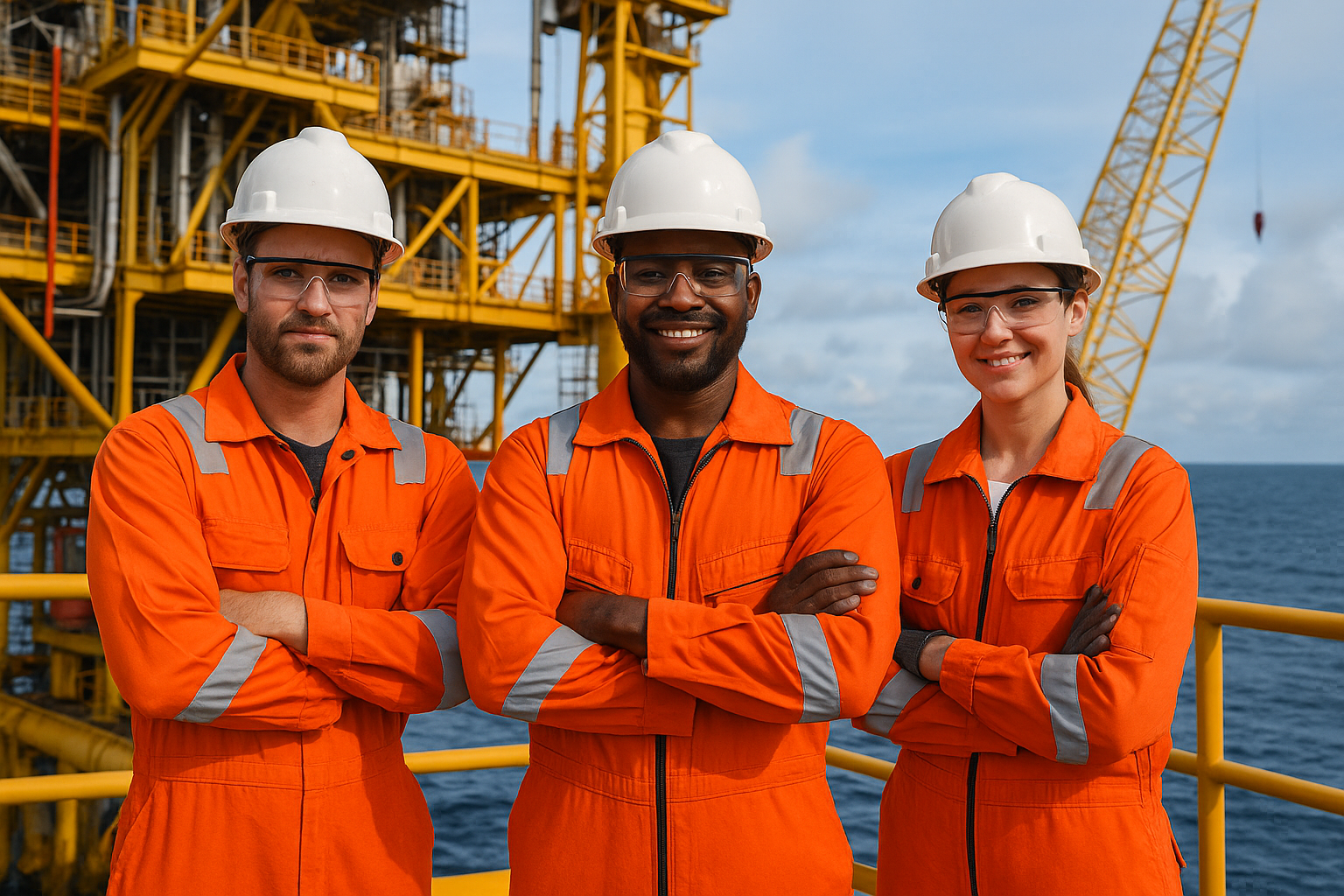 Offshore team on platform